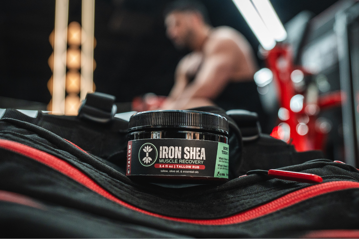 Iron Shea Tallow Rub in use